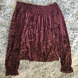 Free People Off The Shoulder Velvet Top